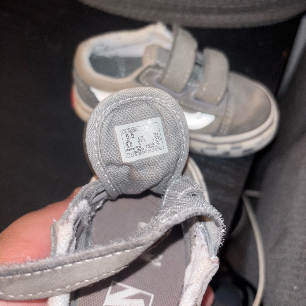 Vans Kids' Gray Velcro Sneakers